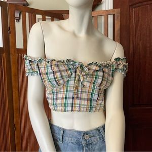 Gingham Milkmaid Top + Denim Short Bundle